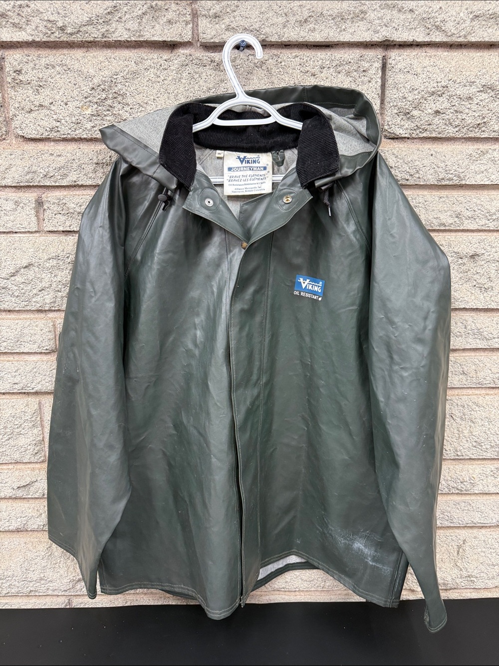 Viking Dark Green Oil-Resistant Raincoat with Hood